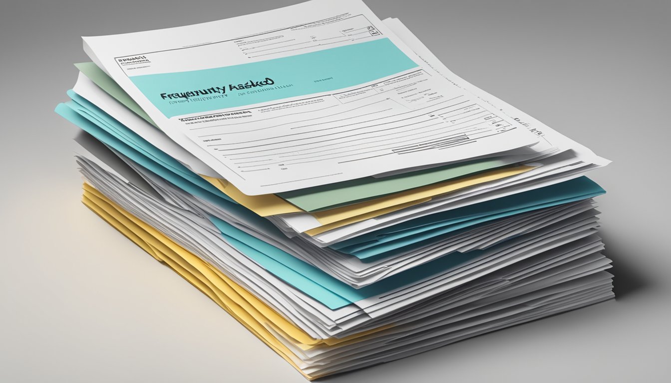 A stack of papers with "Frequently Asked Questions 229 Significado" printed on top