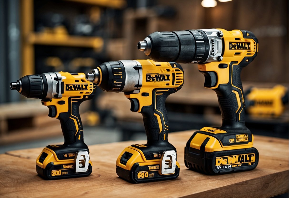 The Dewalt 20V and 60V tools are displayed side by side, highlighting their compact design and easy portability. The 20V tool is smaller and lighter, while the 60V tool is larger and more robust