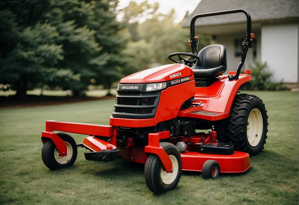 A vintage gravely tractor stands stoically next to a sleek hustler mower, symbolizing the stark contrast in brand history and reputation