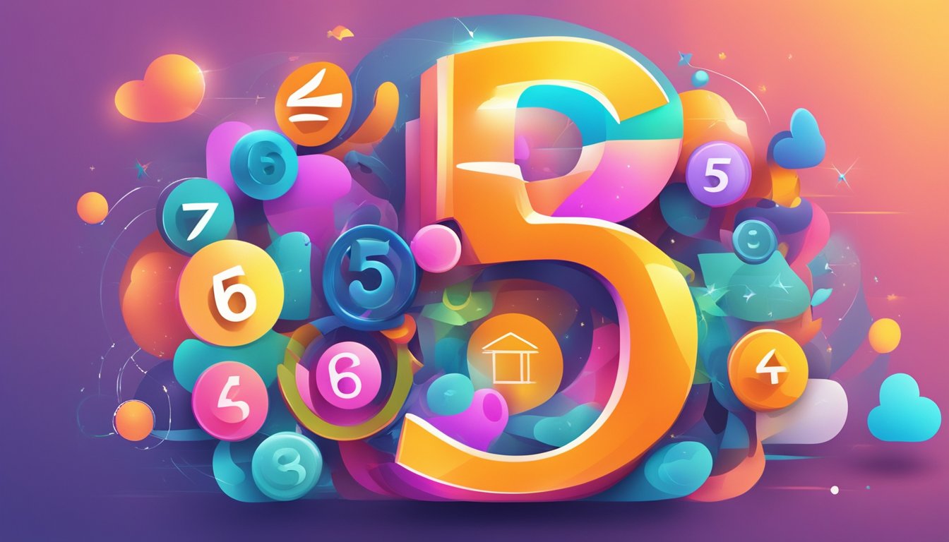 A glowing number 56 surrounded by symbols of positivity and challenges.</p><p>Bright colors and dynamic shapes convey its significance