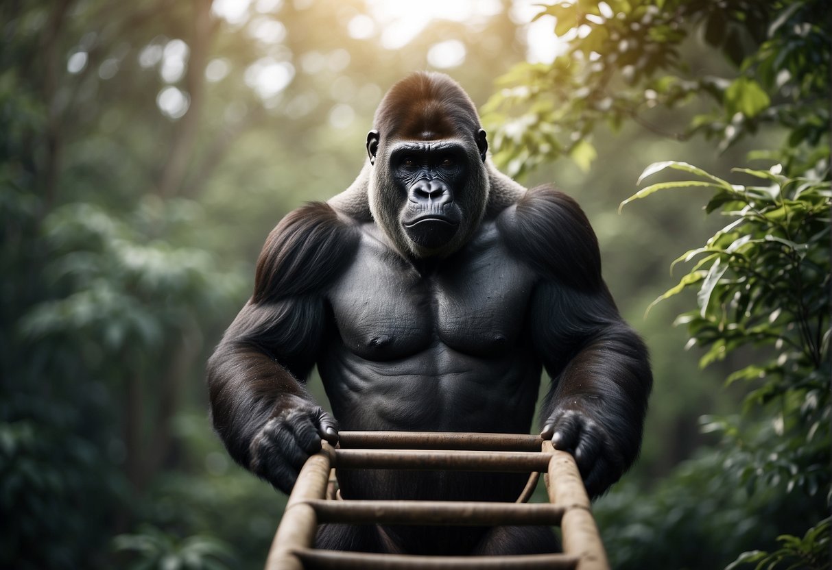 A gorilla ladder stands tall, challenging a sturdy Werner ladder