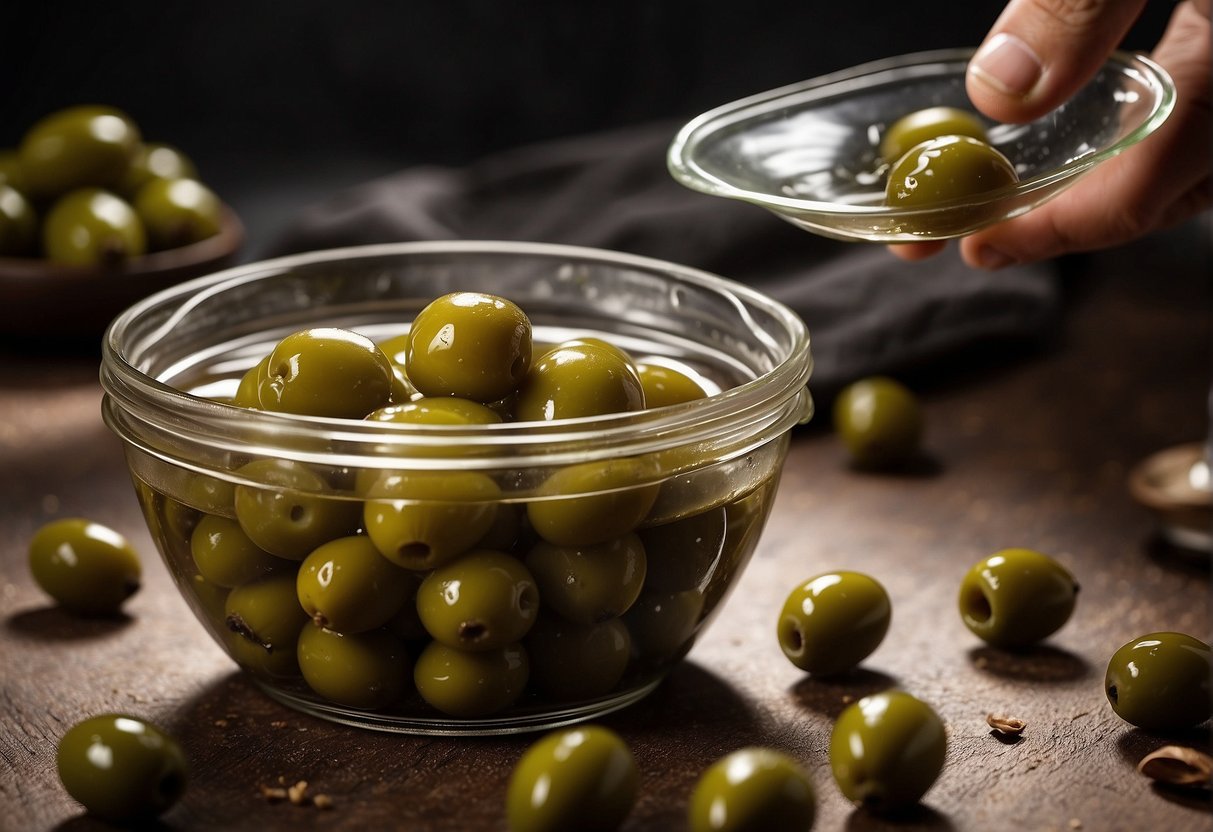 Ripe olives are hand-picked and then crushed into a paste. The paste is then pressed to extract the oil, which is collected in a container