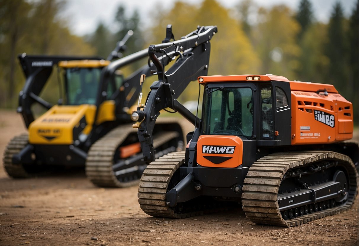 The Hole Hawg and Super Hawg are side by side, showcasing their sturdy build and durable construction. The tools exude strength and reliability, ready for heavy-duty drilling tasks