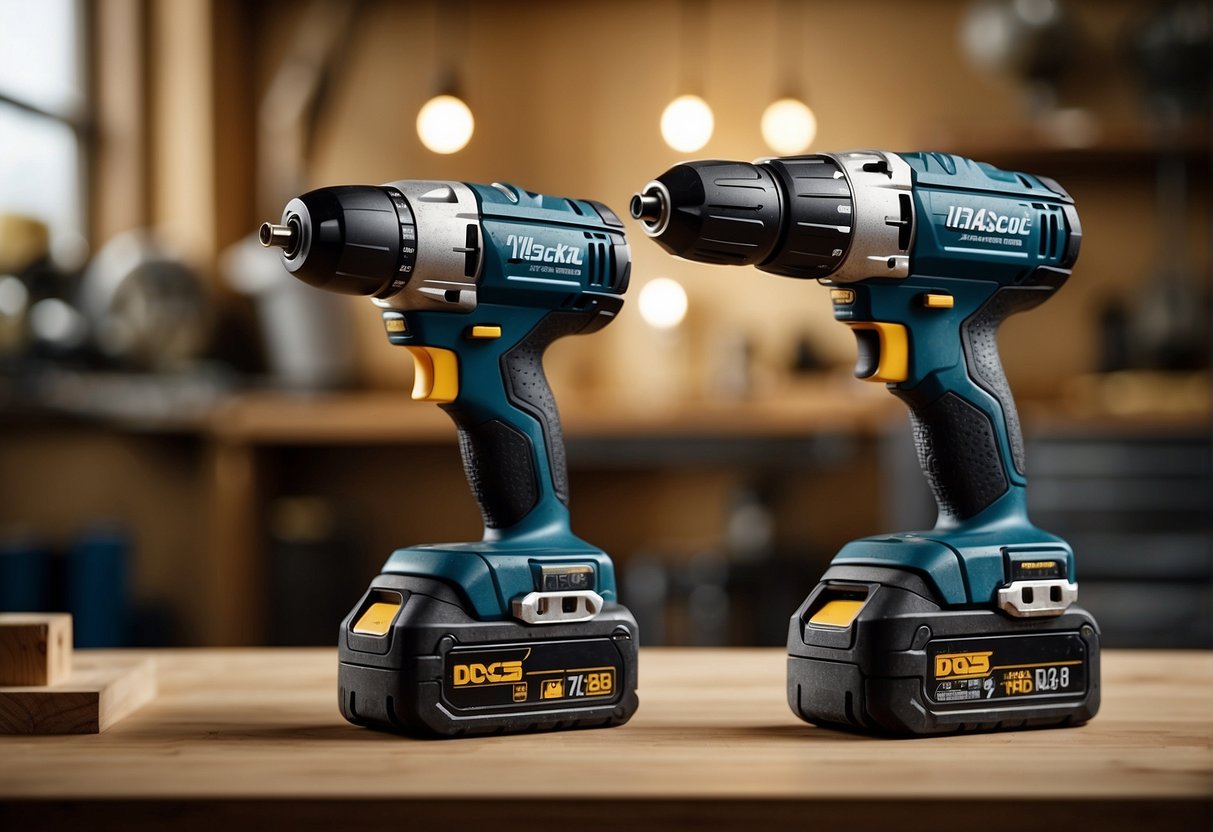 Two powerful cordless tools, dcs382b and dcs367b, facing off in a dynamic and intense performance test