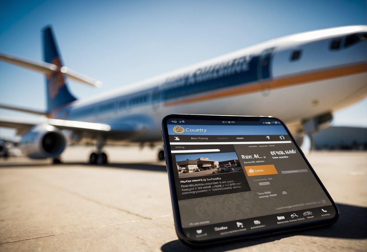 Sun Country Airlines contact info displayed on a webpage with phone numbers, email, and social media icons