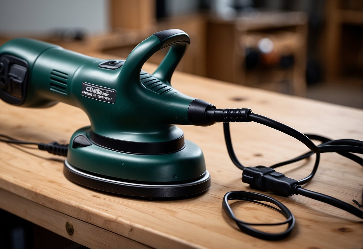 A corded sander plugged into a power outlet, while a cordless sander operates with a rechargeable battery