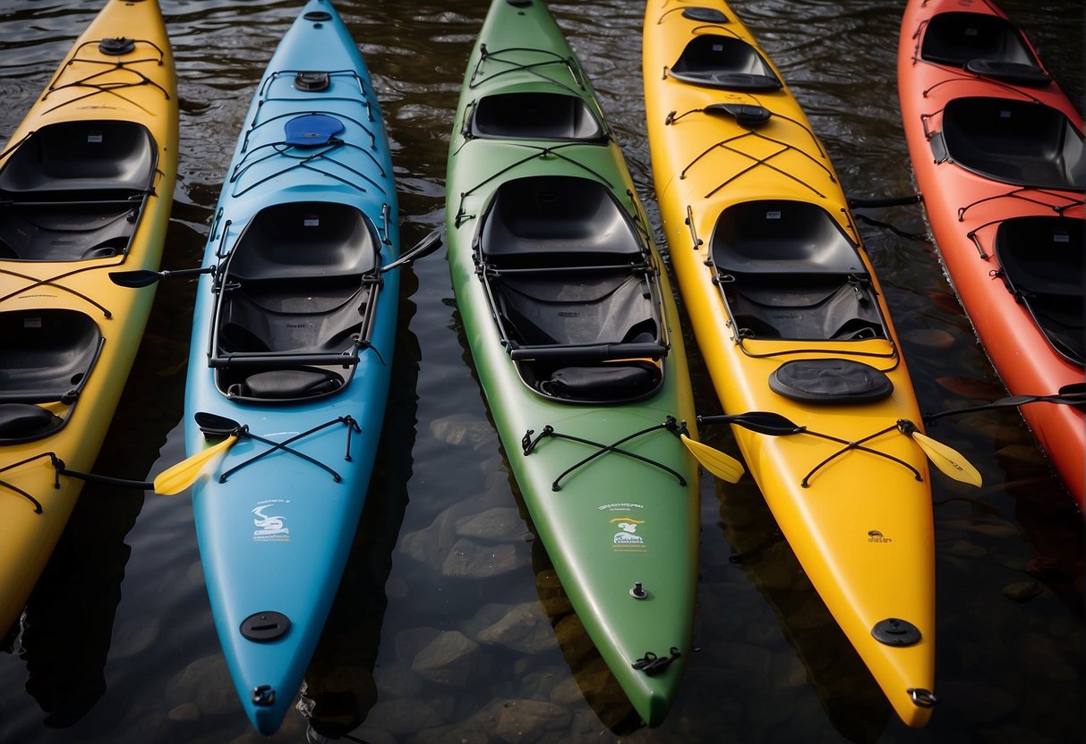 Dunhams kayaks displayed with accessories and apparel