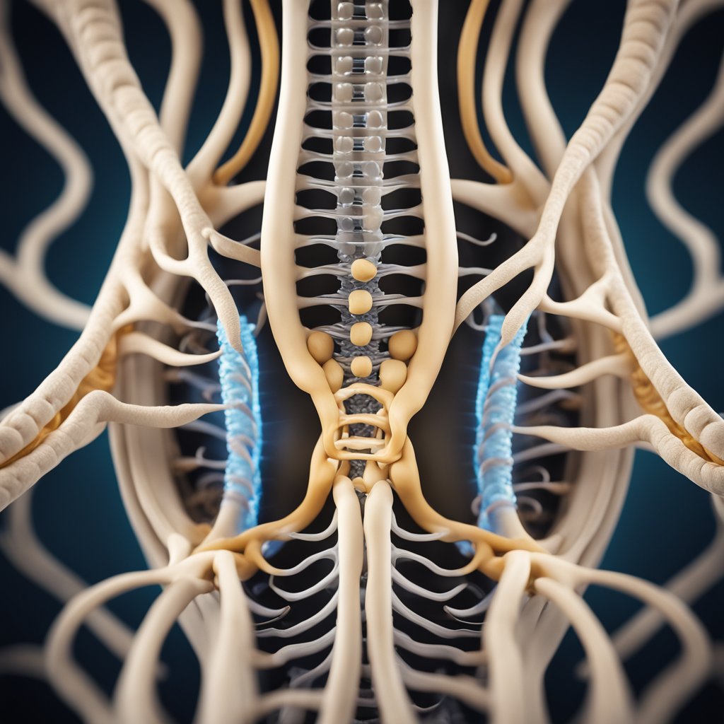The vagus nerve is gently massaged in the stomach area
