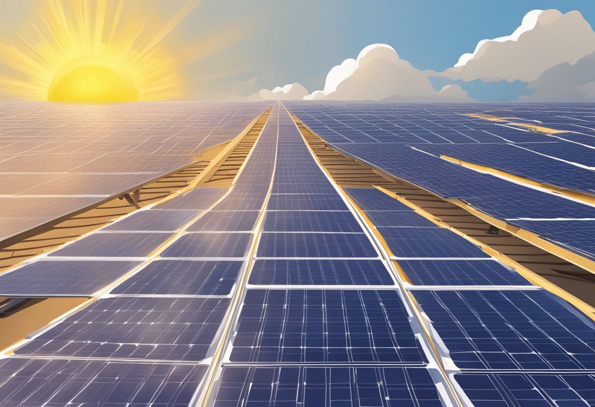 You walk on solar panels, absorbing the warmth and energy from the sun. The panels glisten