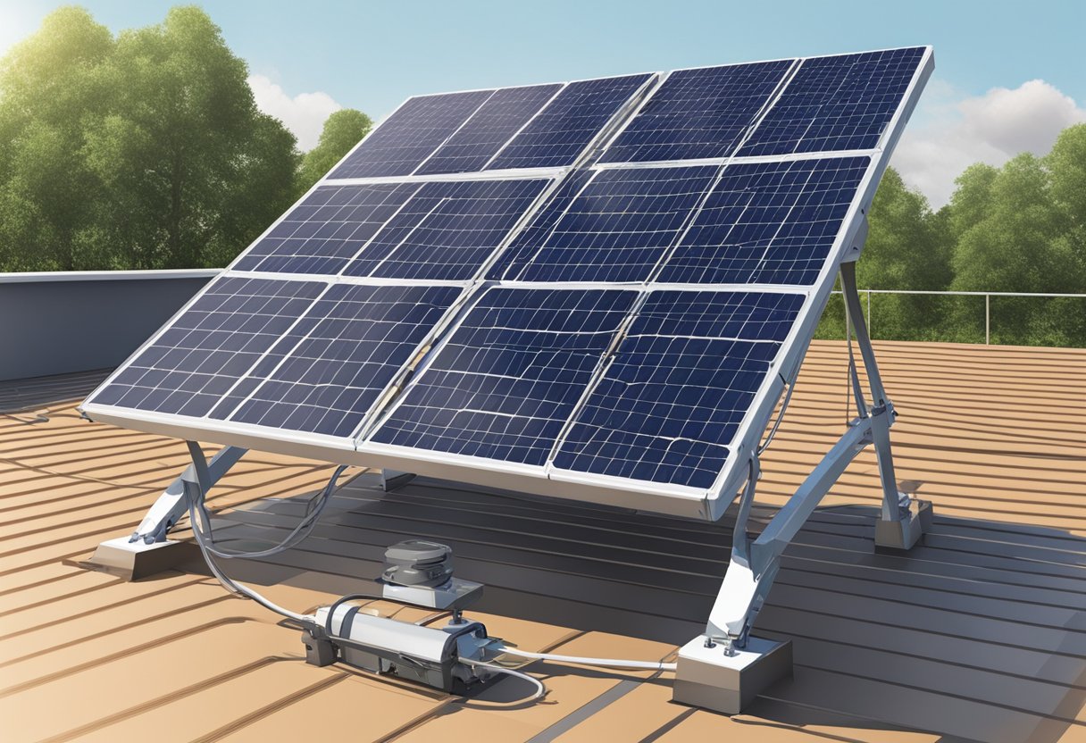 Solar panels support weight of equipment for maintenance. Avoid walking on panels to prevent damage