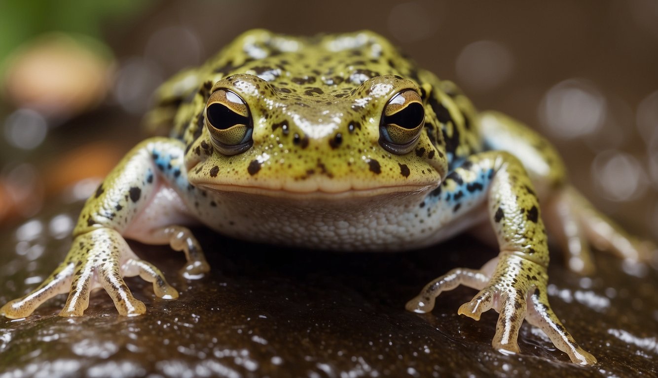 A Surinam toad lays eggs on her back, then her skin grows over them.

The babies hatch and emerge from her back