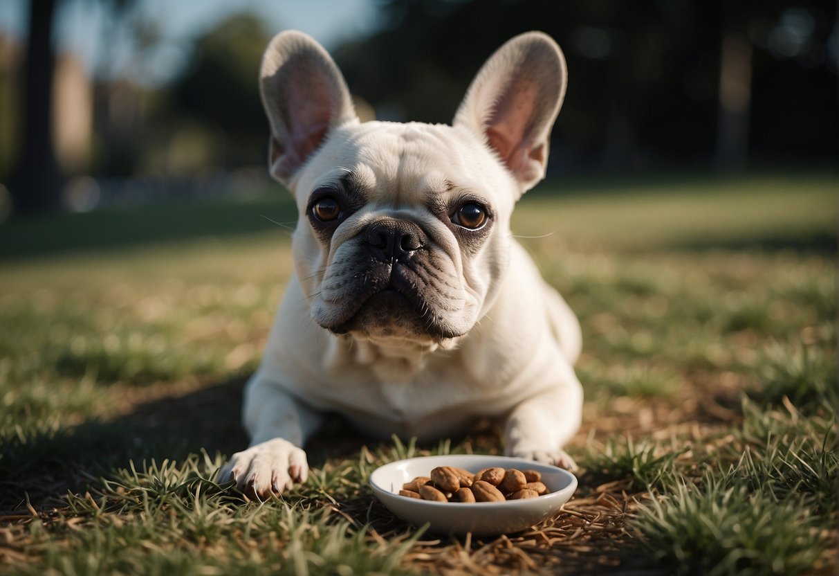 A French Bulldog eats and then poops within a few hours