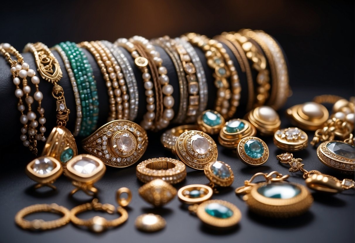 A display of permanent jewelry, featuring various designs and materials, showcasing the beauty and craftsmanship of the pieces