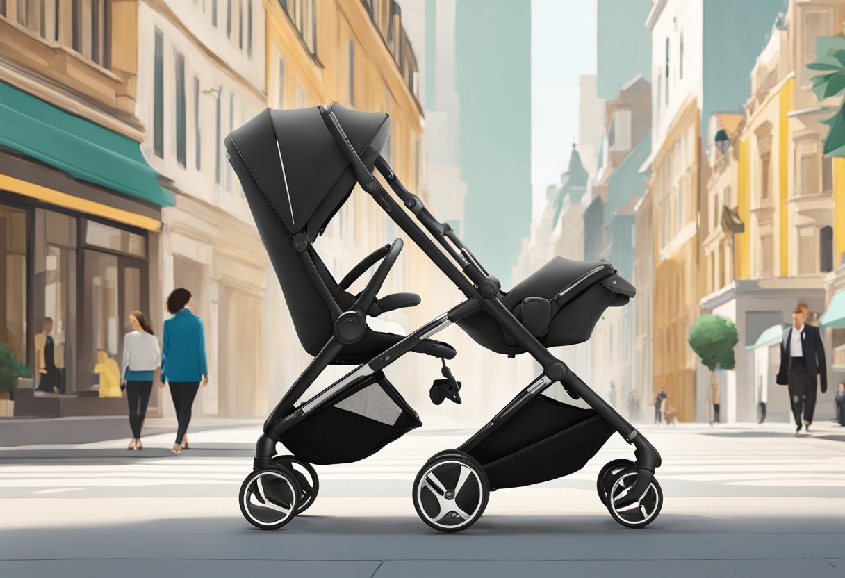 The Cybex Libelle stroller glides effortlessly through a bustling city street, its sleek and lightweight frame maneuvering with ease. The versatile design allows for seamless transitions from smooth pavement to rugged terrain, making it the ultimate choice for busy parents on
