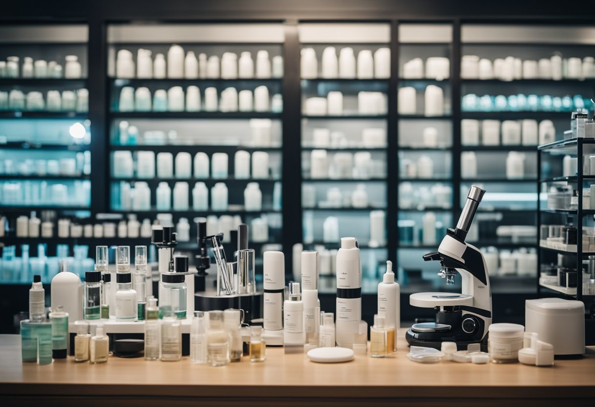 Cutting-edge skincare lab equipment and scientific formulas on display, transforming the beauty game