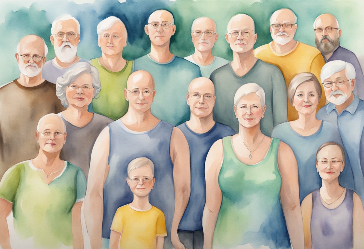 A group of cancer thrivers stand tall, sharing their final thoughts on self-advocacy. Their expressions exude strength and determination