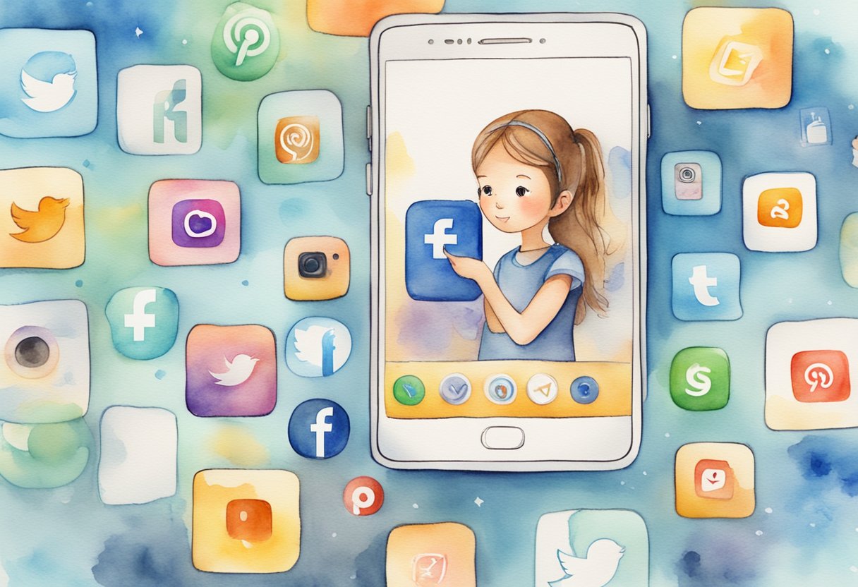 A smartphone with social media icons and a pickmeisha pickme girl post