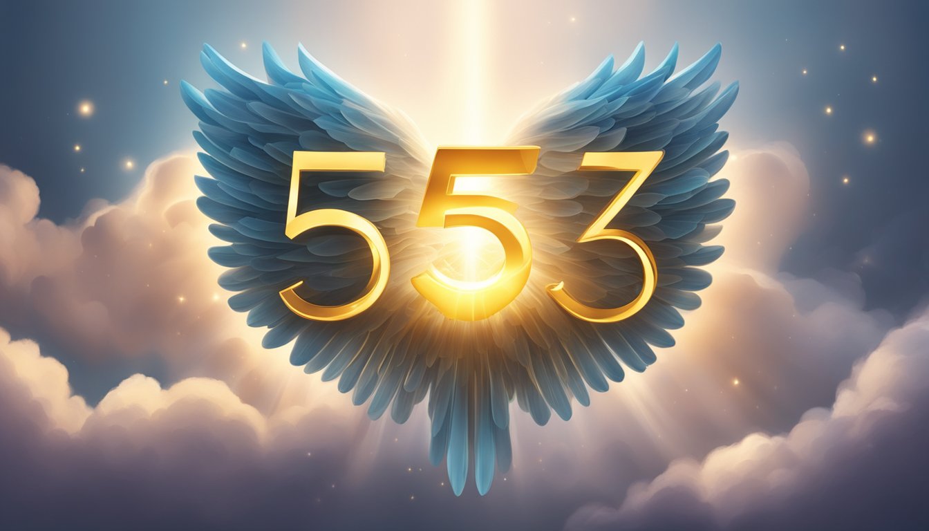 A glowing "55 Angel Number" symbol hovers in the air, radiating a powerful and practical energy