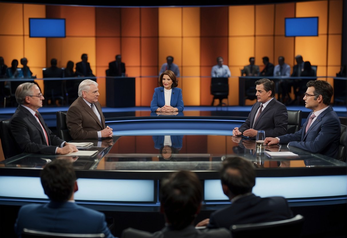 Political parties engage in televised debates to communicate their platforms and gain support from viewers