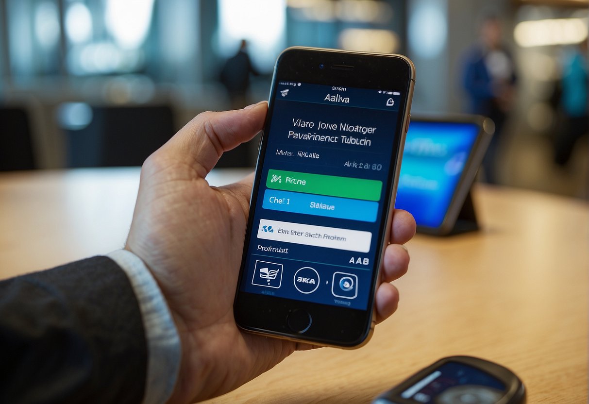 Passenger's phone displays Alaska Airlines app with TSA PreCheck added, boarding pass in hand