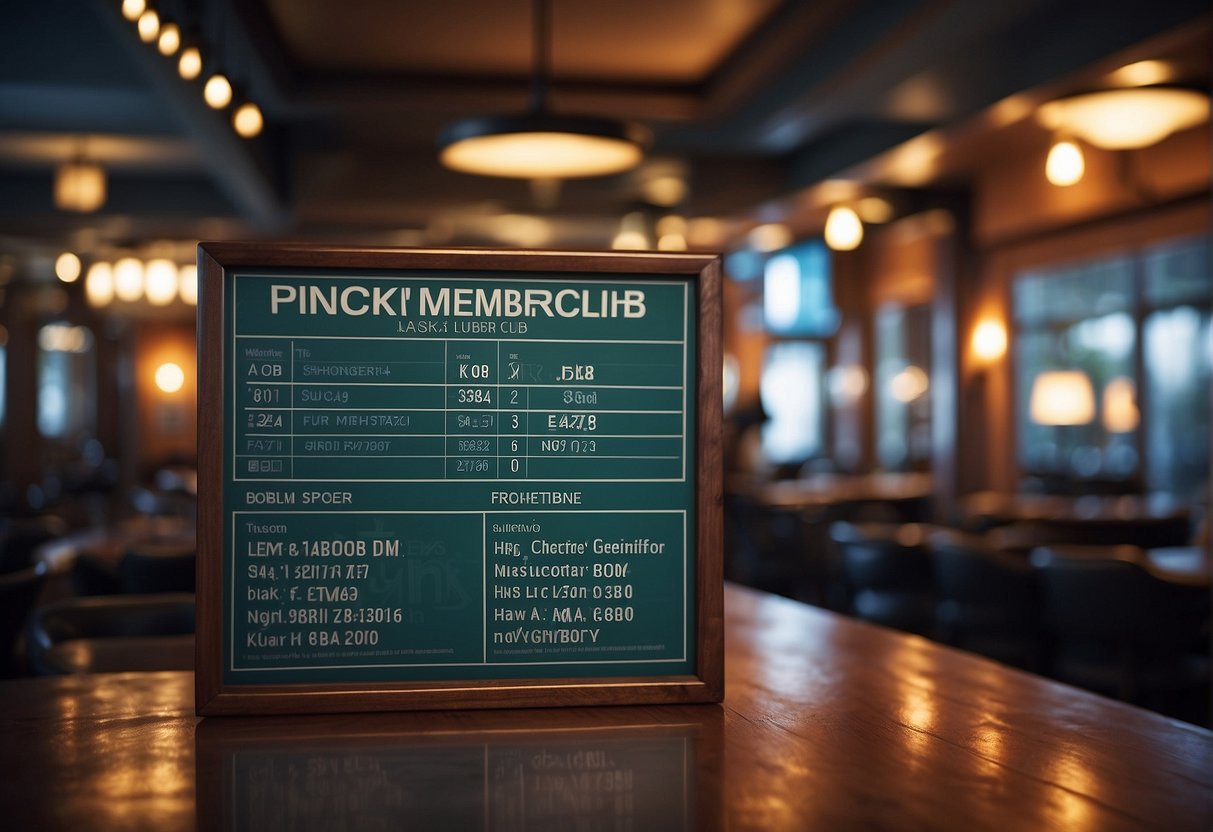 A signboard displays "Alaska Club Membership Prices" with various membership options listed and a contact number