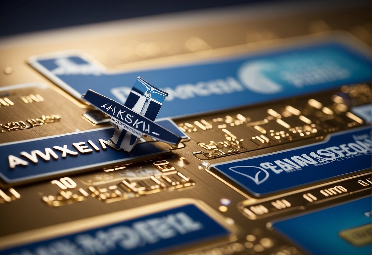 Amex points flowing to airline logos, including Alaska Airlines, in a seamless transfer process