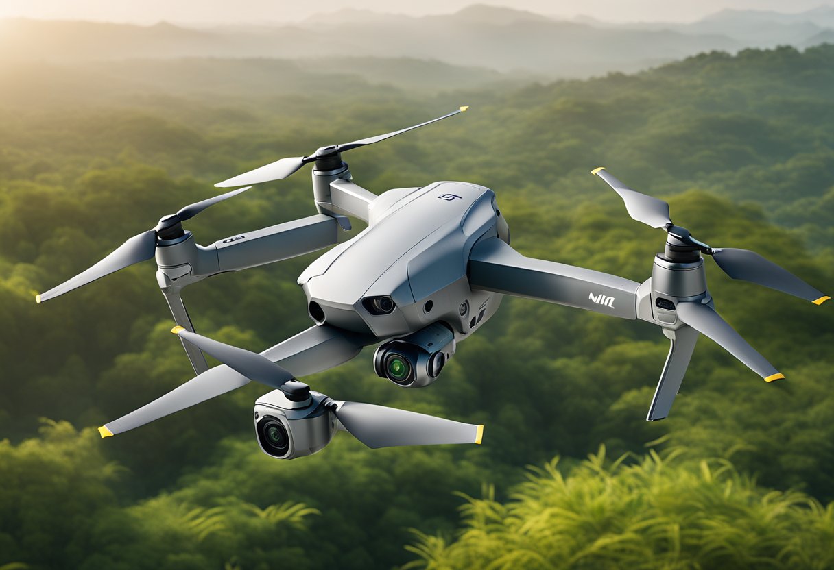The DJI Mavic Air 2 hovers above a lush landscape in India, capturing stunning aerial views with its advanced features