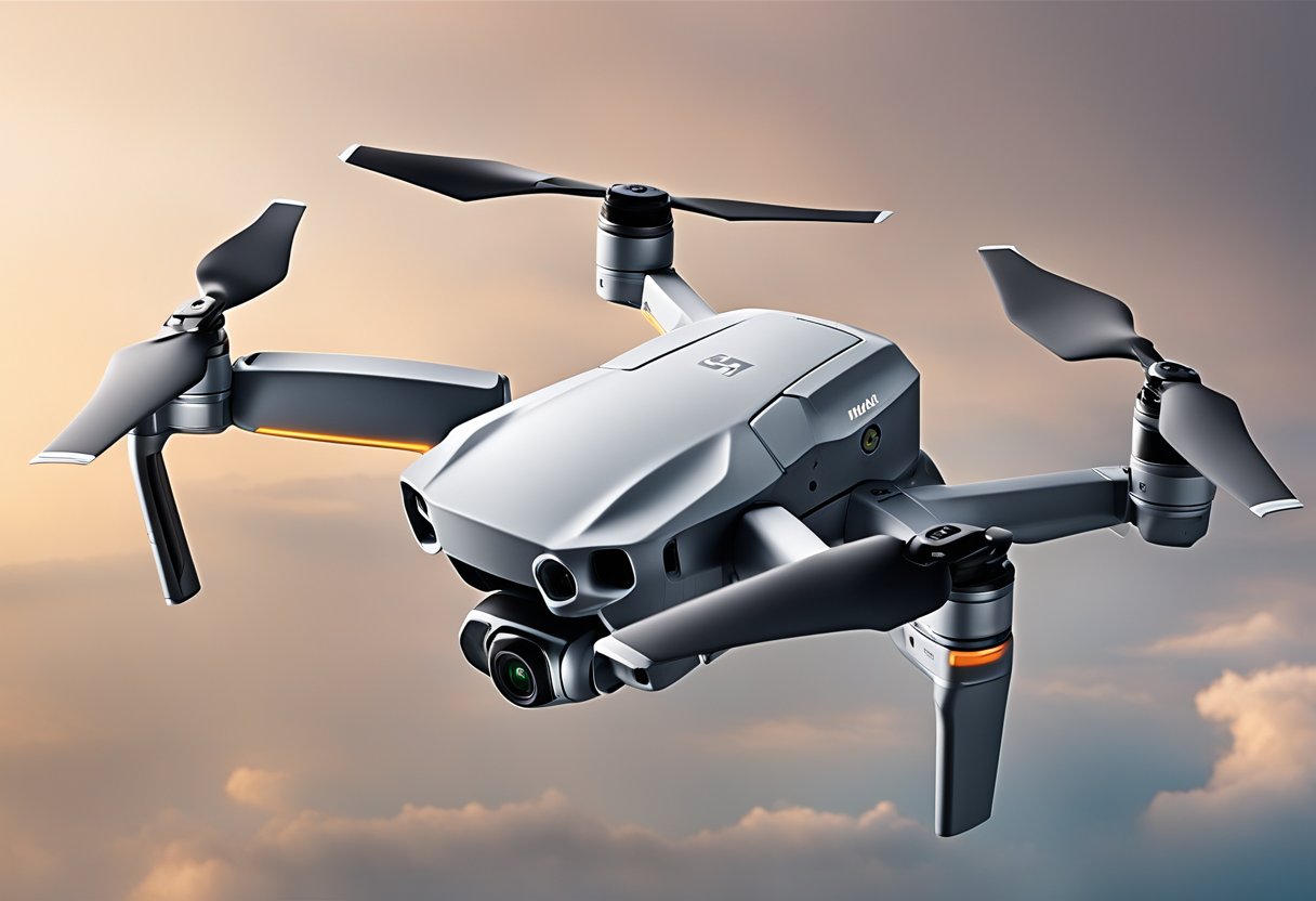 The DJI Mavic Air 2 drone hovers in the sky, capturing breathtaking aerial views with its advanced technology and sleek design