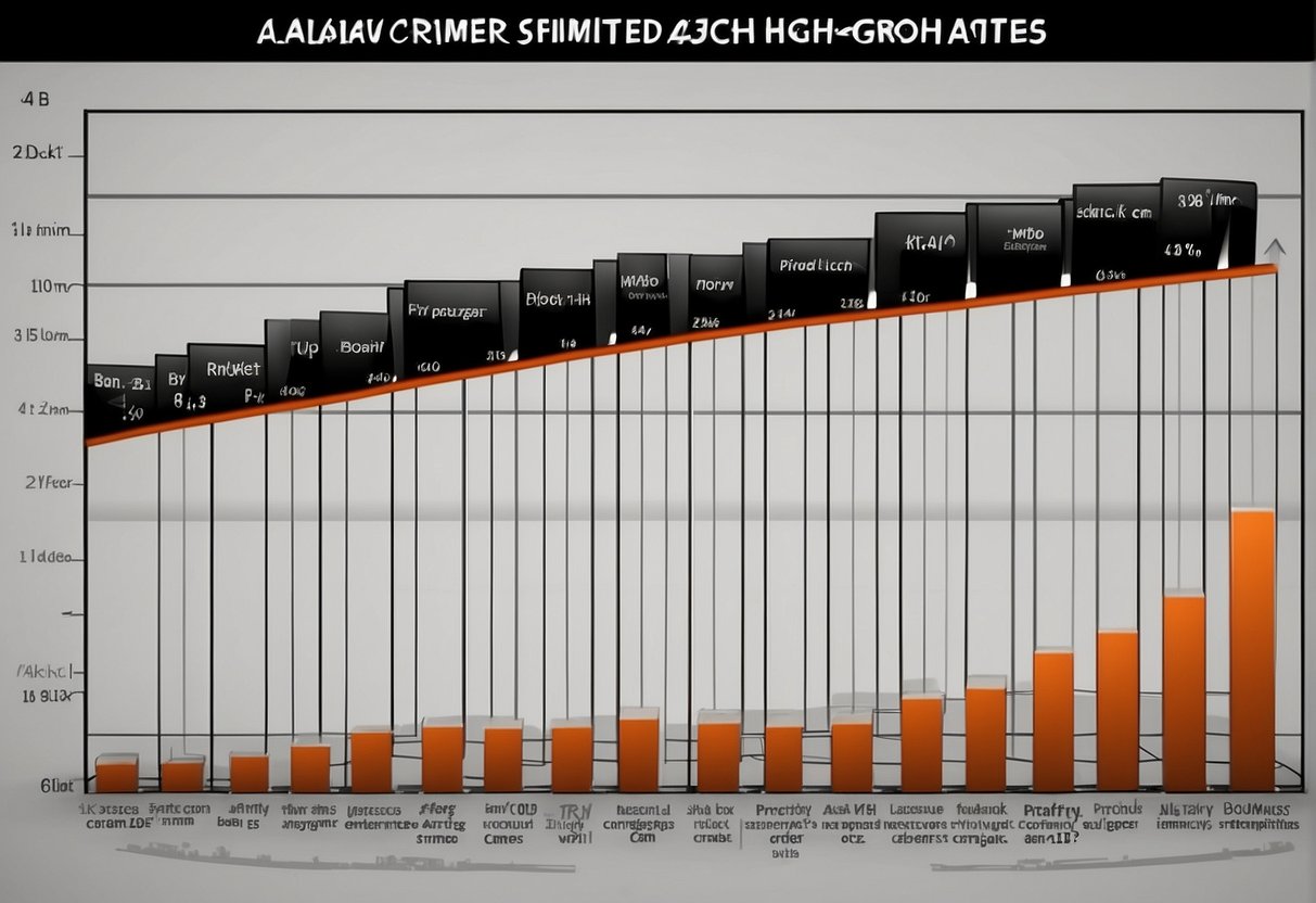 A bar graph showing Alaska's high crime rates compared to other states