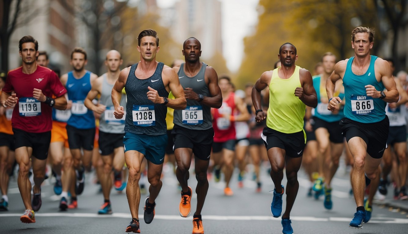 Marathon runners' bodies in motion, heart pumping, lungs expanding, and muscles working efficiently