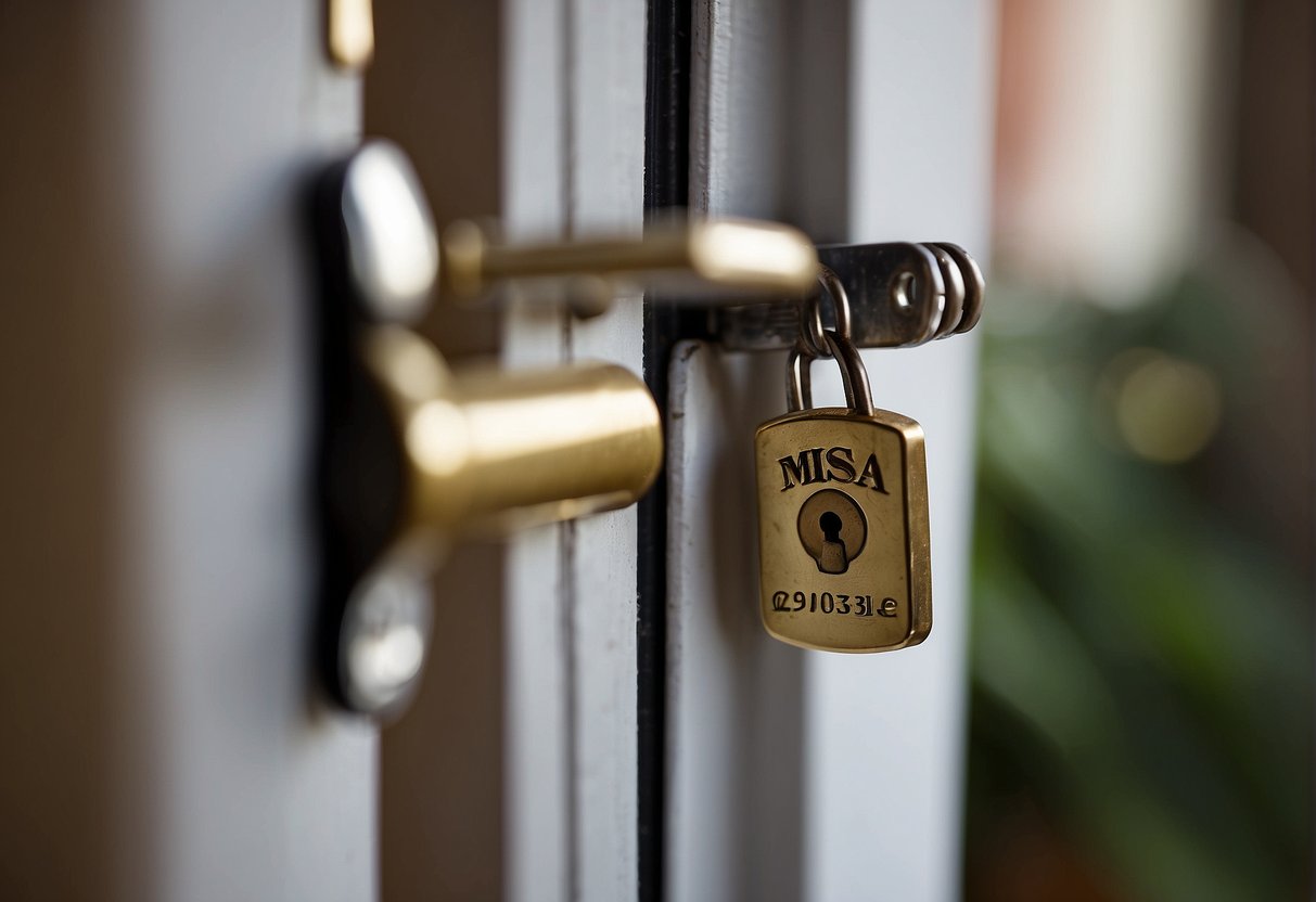 A house key unlocking a door with "MSA" written on it