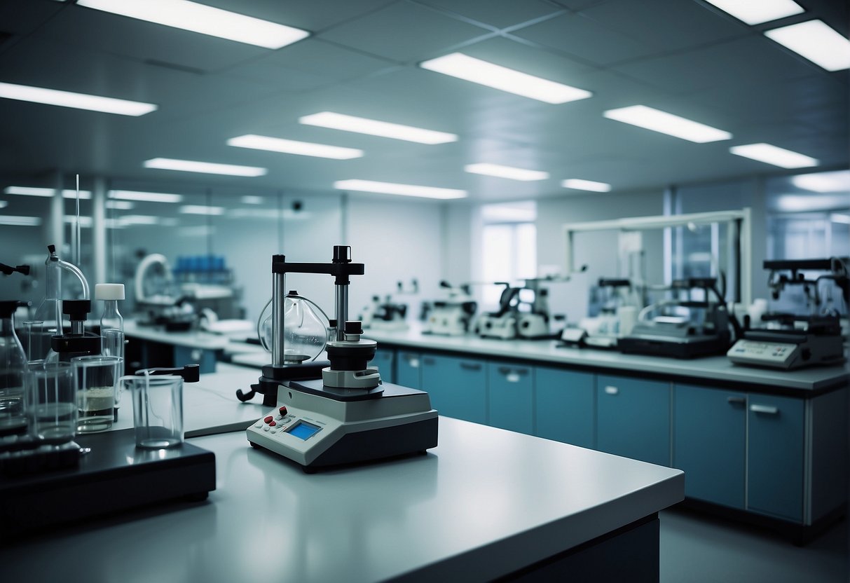 A laboratory with equipment, documents, and personnel following ISO 17025 standards
