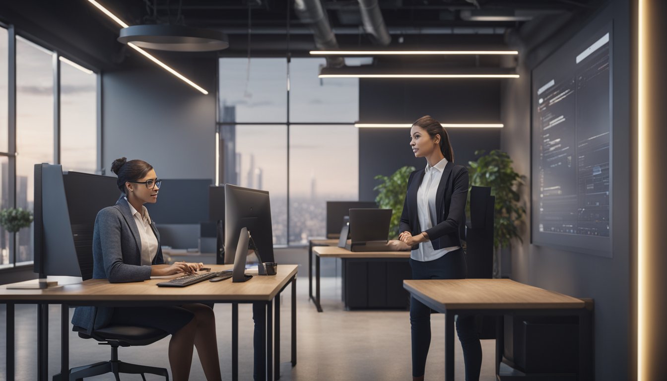 3 A customer support agent assists a client with hosting services at Hostpress