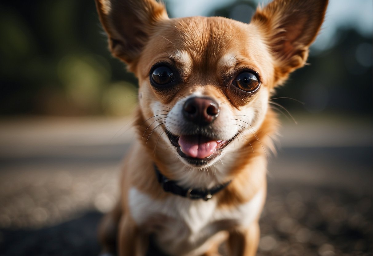 A chihuahua's mouth emits a strong odor