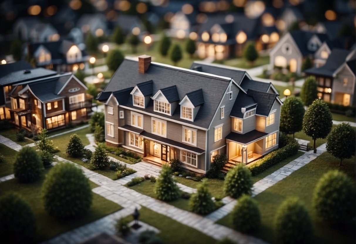 A variety of real estate options are displayed, including lease options, purchase options, and exchange options. Each option is depicted with clear symbols and labels