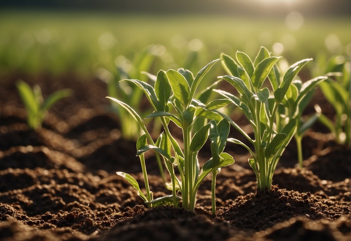 A field of fertile soil, scattered with seeds. A beam of sunlight illuminates the scene, symbolizing spiritual growth. Bible verses about seeds surround the image