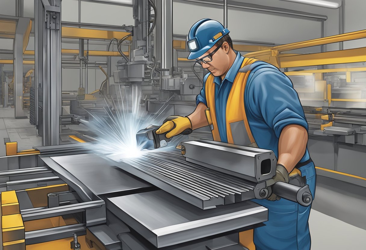 A METALpro Iron Worker in action, cutting and shaping metal with precision and power, showcasing its capabilities for various metal fabrication needs