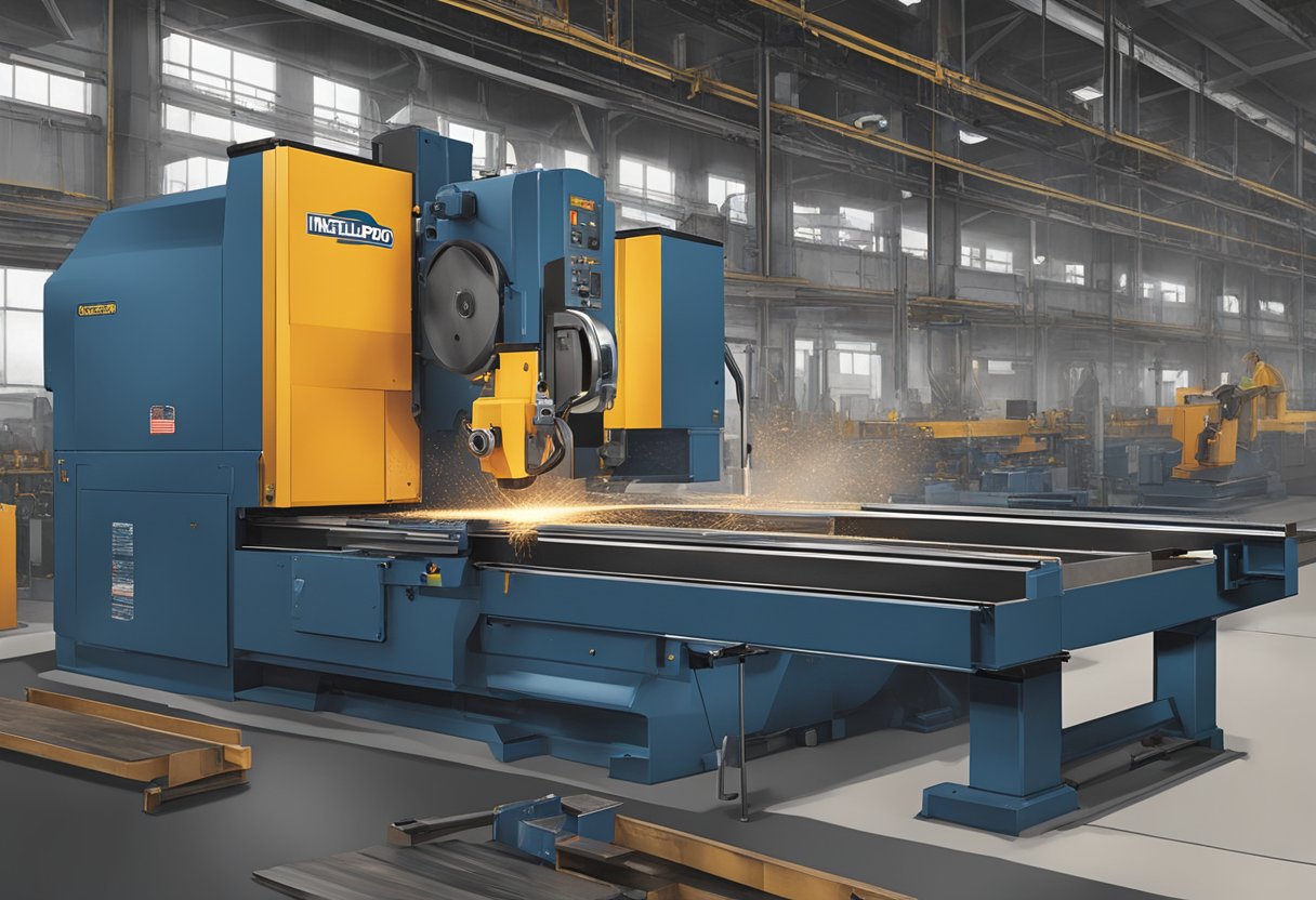 The METALpro Iron Worker is shown in action, cutting and punching metal with precision. The machine's key features and operations are highlighted, demonstrating its suitability for various metal fabrication needs