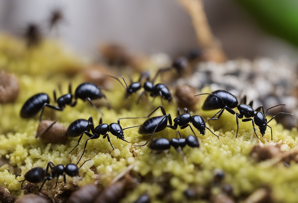 Pest control scene: Ants, mice, rats, silverfish, carpenter ants, sugar ants in a house