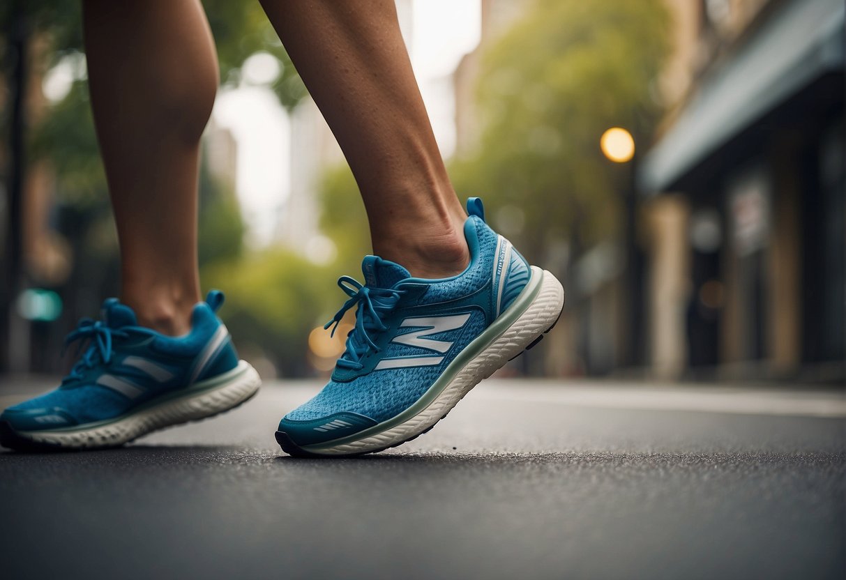 A runner wearing proper footwear and using stretching exercises to prevent common foot problems