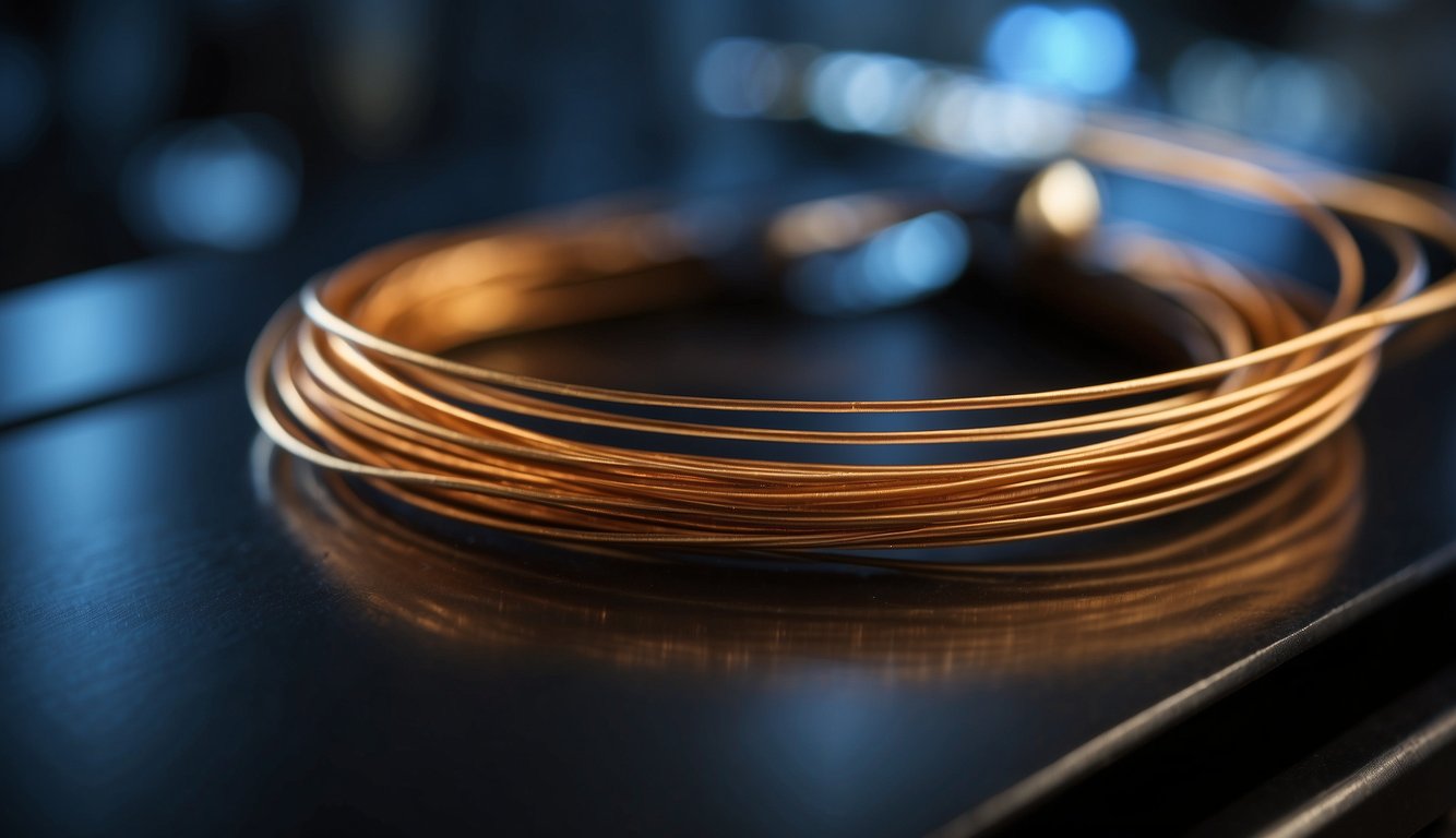 A guitar string being coated with advanced technology, showcasing the benefits of durability and improved sound quality