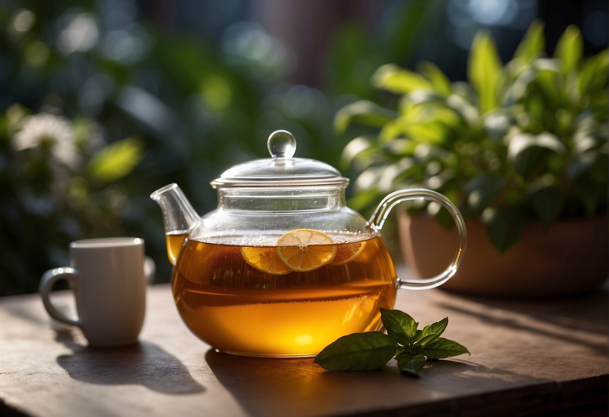 A gallon of tea serves approximately 16 people. Different types of tea can be displayed with varying serving sizes