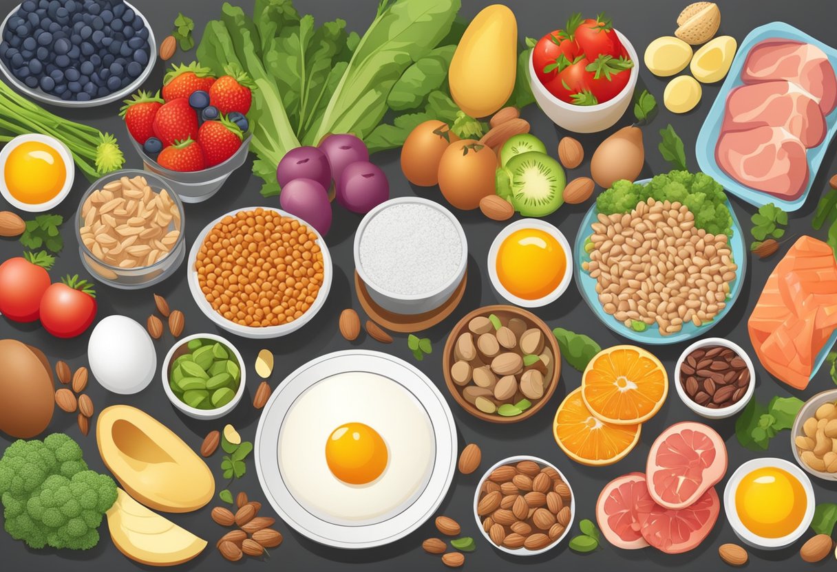 Does Protein Stop Hunger?
- A plate with a variety of protein-rich foods, such as lean meats, eggs, nuts, and legumes, surrounded by colorful fruits and vegetables