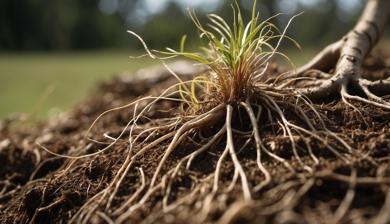 Healthy roots appear firm and white, while roots affected by root rot are soft, brown, and may have a foul odor