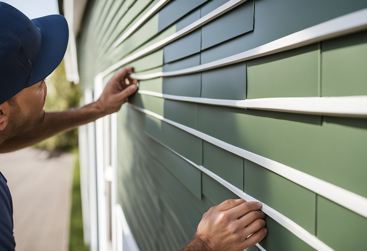 A homeowner examines Hardie siding, weighing its value. The siding stands out against the house, showcasing its durability and quality