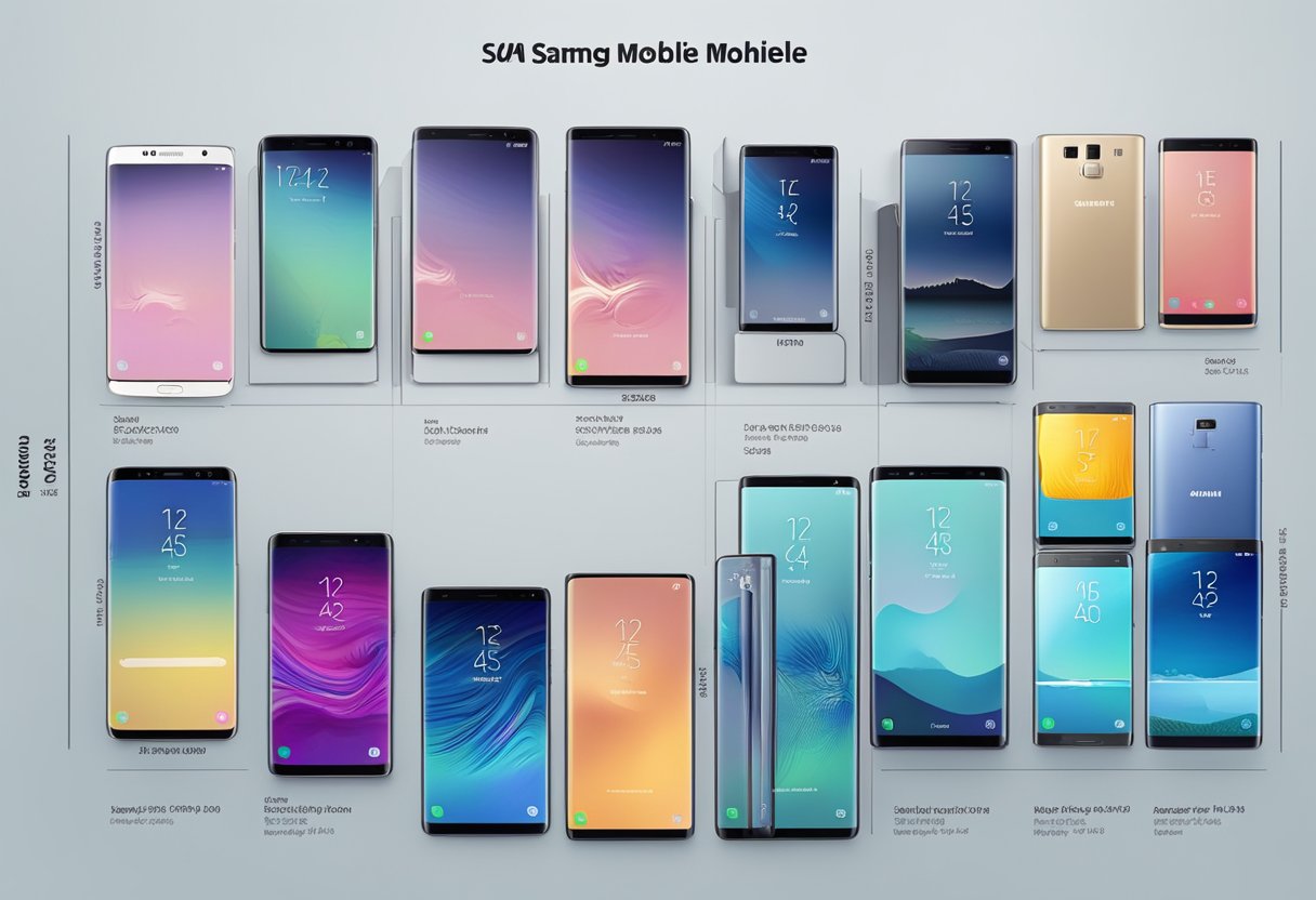 A table displaying various Samsung mobile models with their corresponding prices in Pakistan