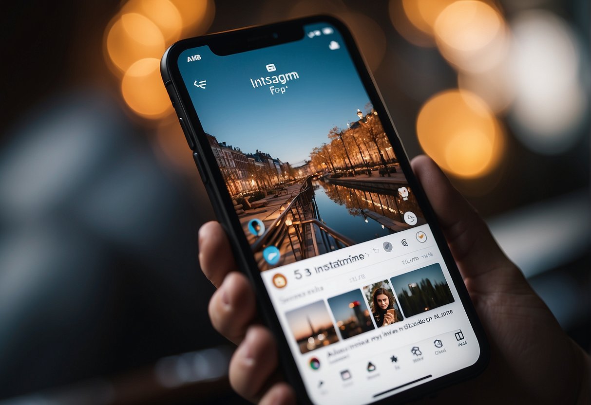 A smartphone screen displaying Instagram Stories with a hidden viewer, emphasizing privacy and discretion