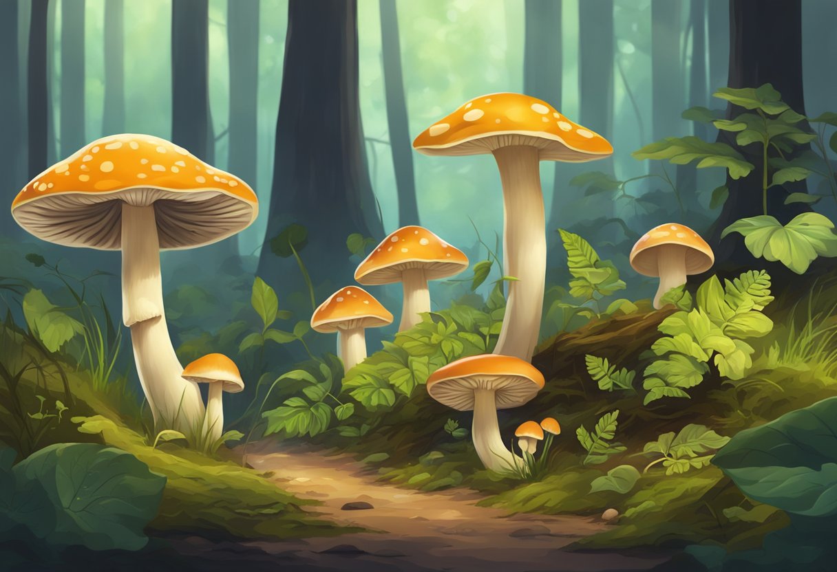 Mushrooms of different shapes and sizes sprout rapidly from the damp forest floor, their growth rates a mystery