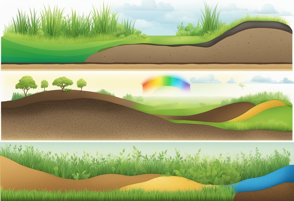 The soil's pH level changes due to various factors, affecting the grass