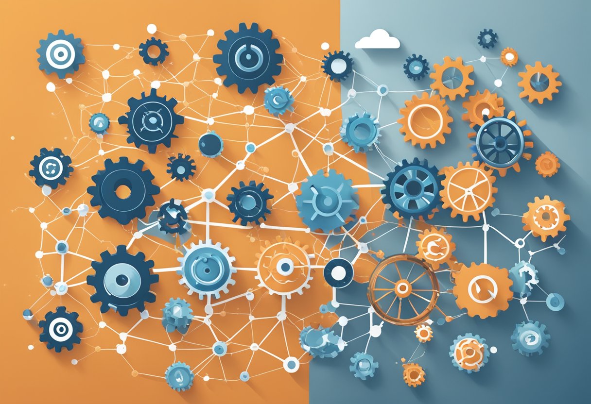 A network of interconnected gears symbolizing HubSpot's integration and scalability benefits